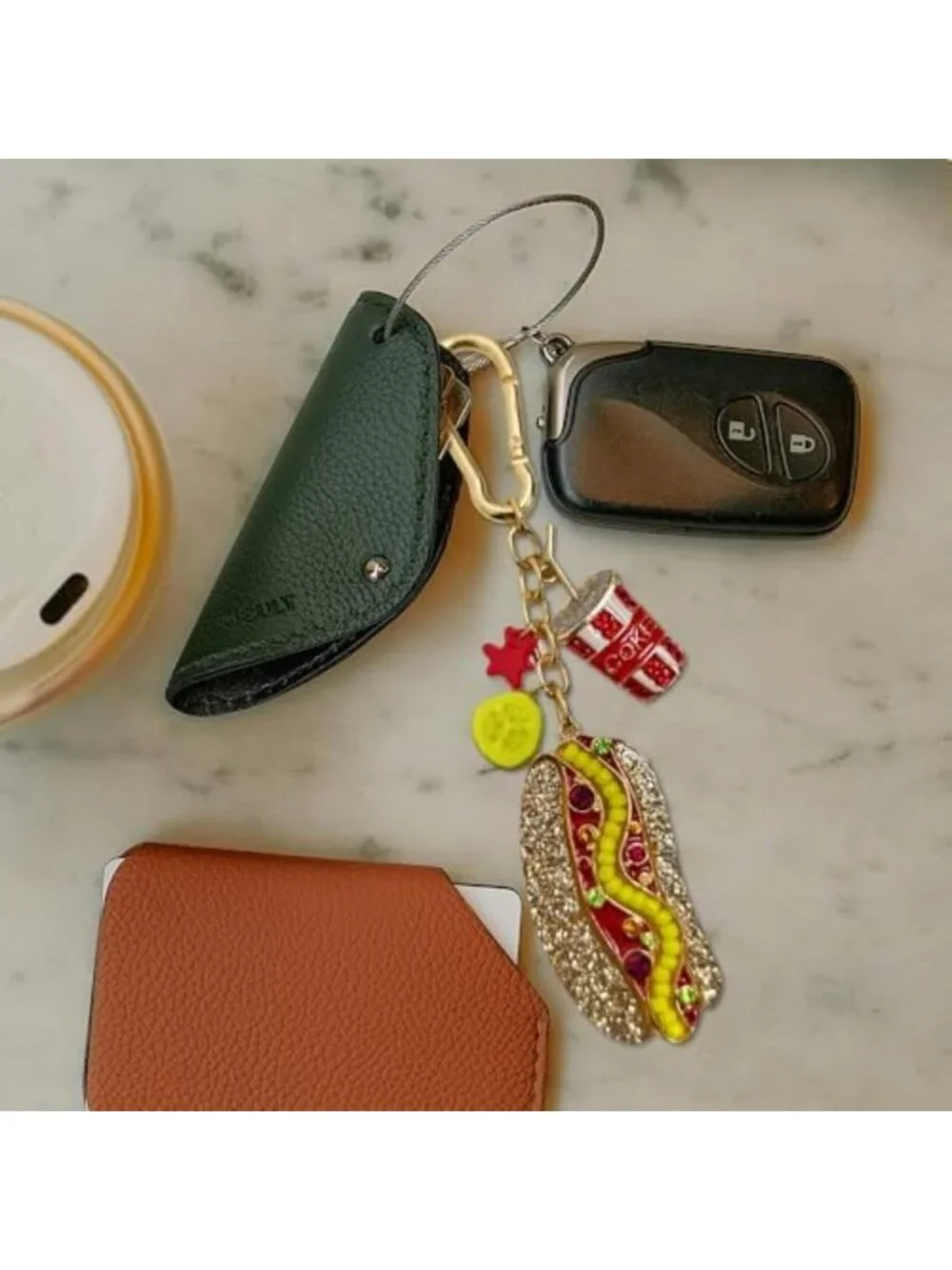 Adorable Sporty Fruit Keychains - Fun Purse Charms for Handbags & Accessories